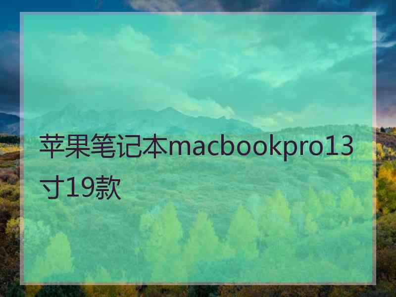 苹果笔记本macbookpro13寸19款