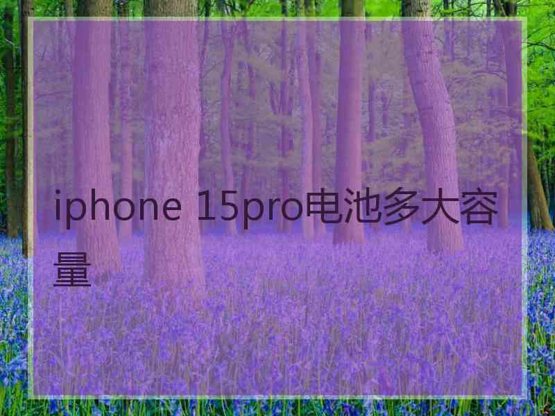 iphone 15pro电池多大容量