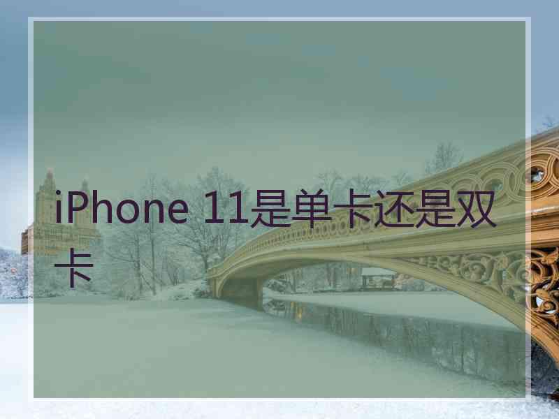 iPhone 11是单卡还是双卡