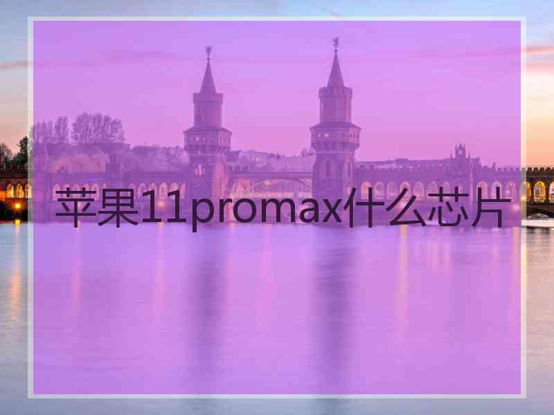 苹果11promax什么芯片