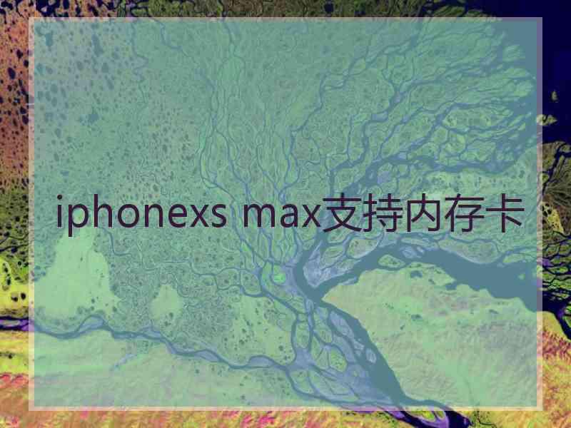 iphonexs max支持内存卡