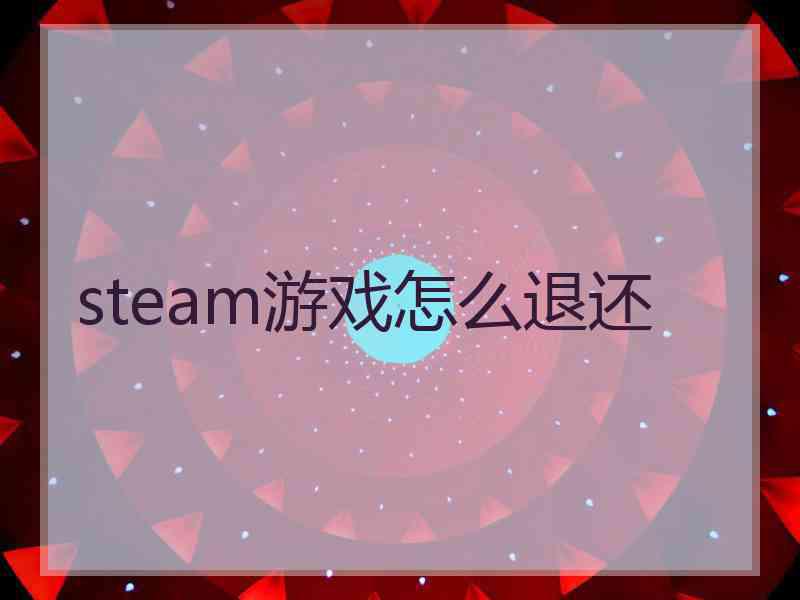 steam游戏怎么退还