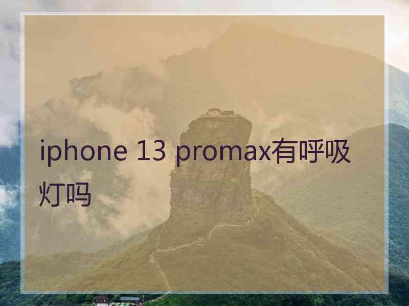 iphone 13 promax有呼吸灯吗