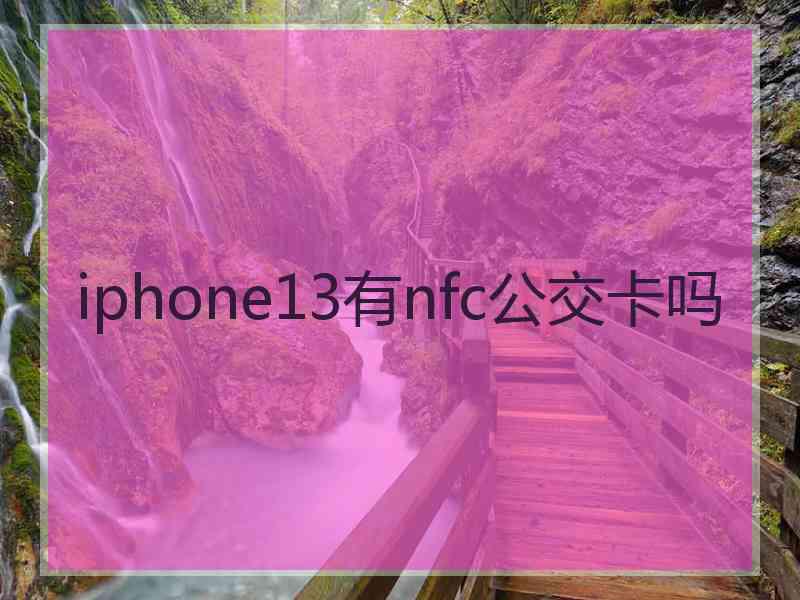 iphone13有nfc公交卡吗