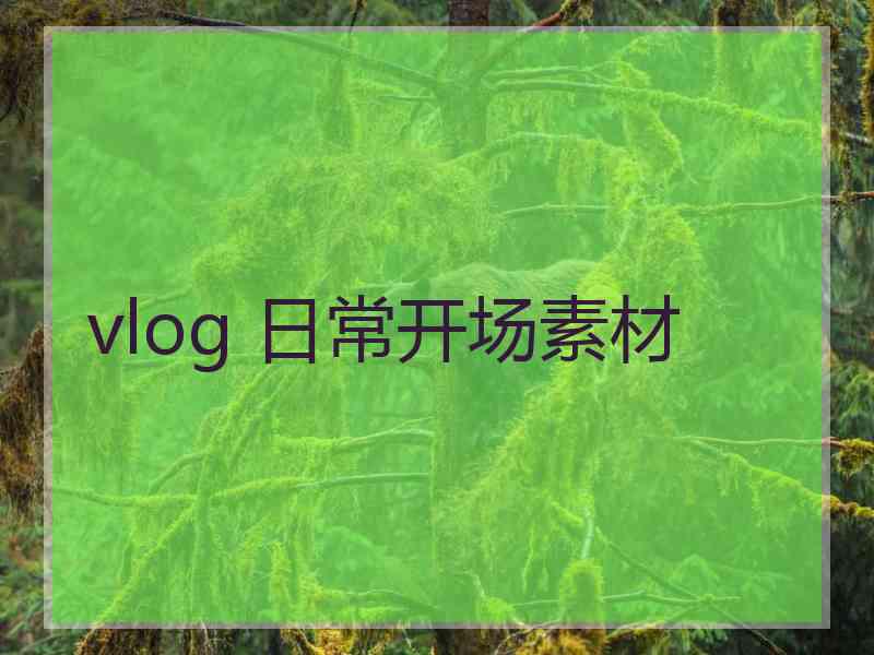 vlog 日常开场素材