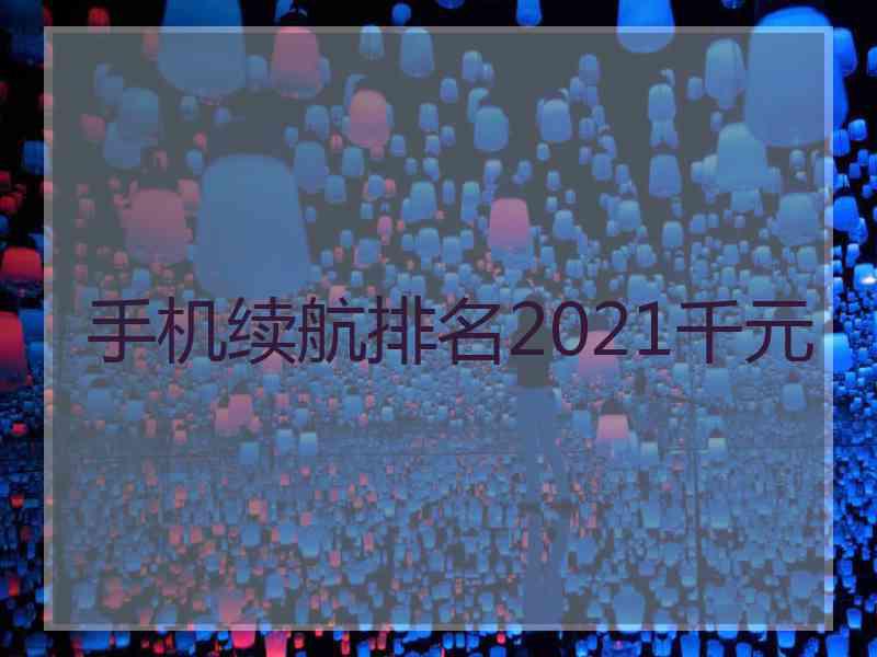 手机续航排名2021千元