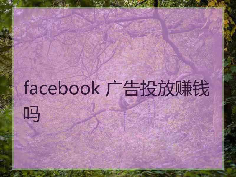 facebook 广告投放赚钱吗