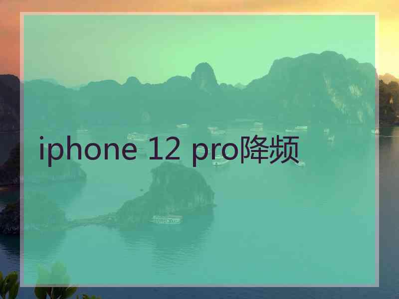 iphone 12 pro降频