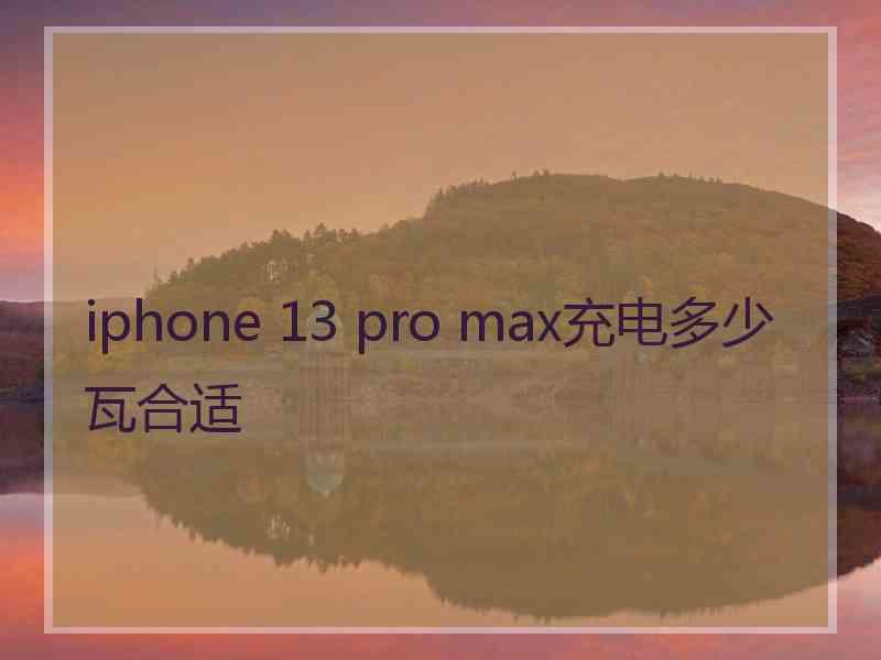 iphone 13 pro max充电多少瓦合适