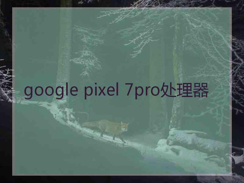 google pixel 7pro处理器