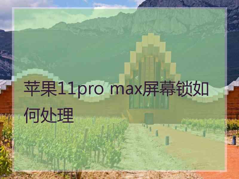 苹果11pro max屏幕锁如何处理