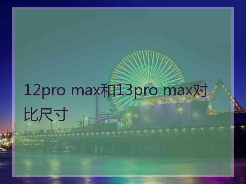 12pro max和13pro max对比尺寸