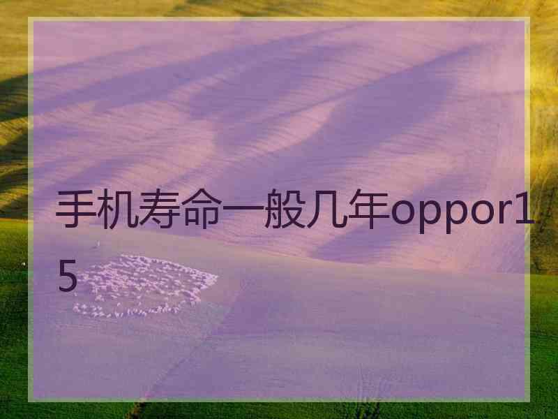 手机寿命一般几年oppor15