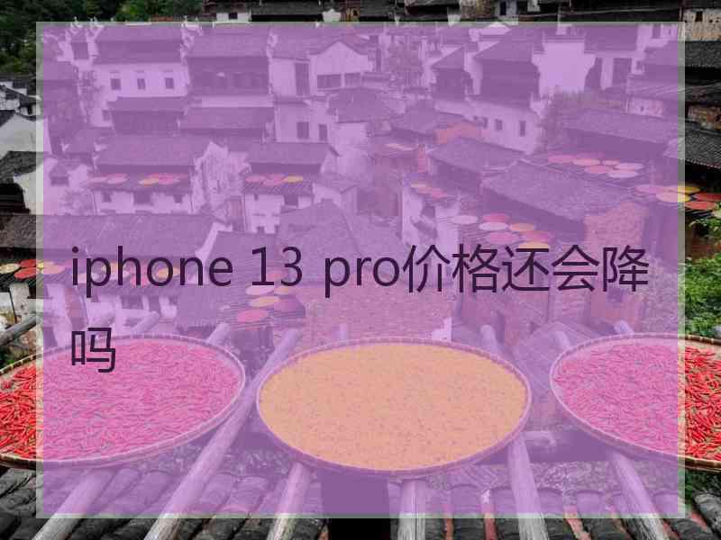 iphone 13 pro价格还会降吗