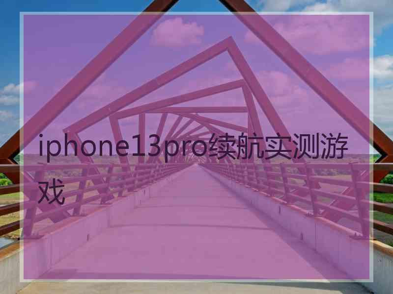 iphone13pro续航实测游戏