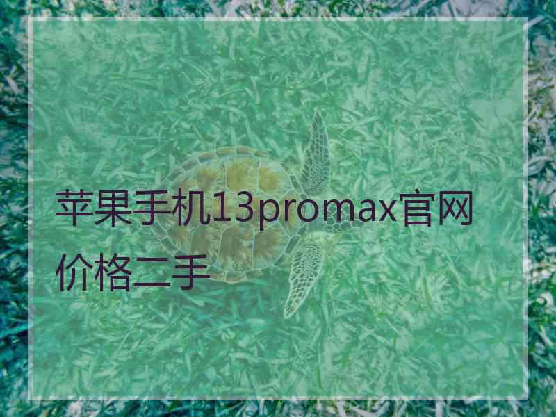 苹果手机13promax官网价格二手