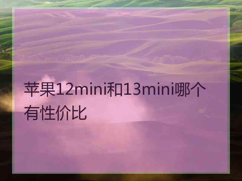 苹果12mini和13mini哪个有性价比