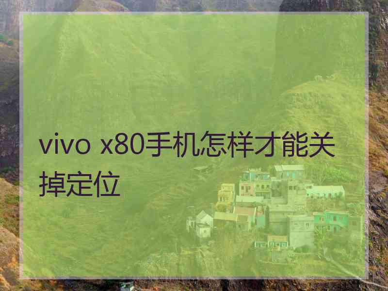 vivo x80手机怎样才能关掉定位