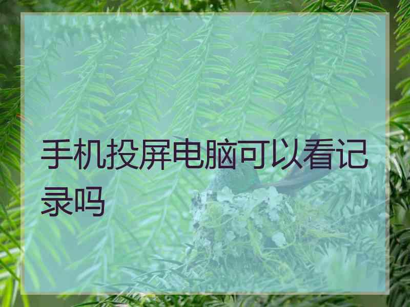 手机投屏电脑可以看记录吗