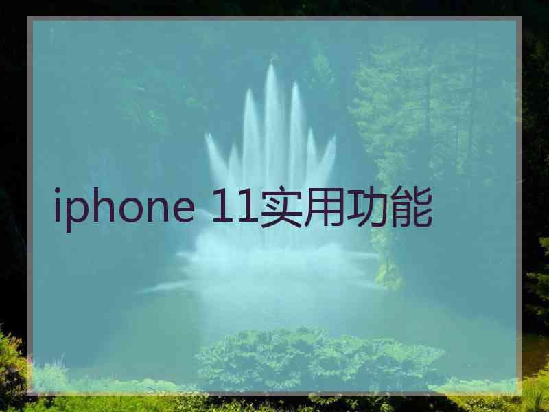 iphone 11实用功能