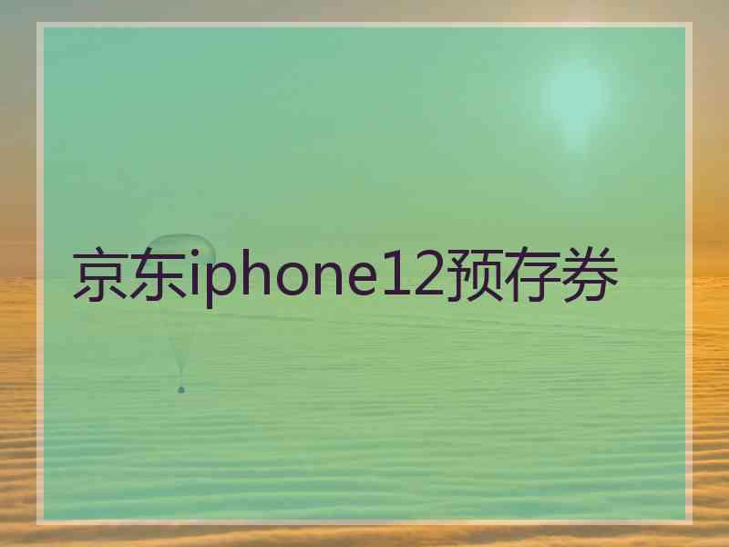 京东iphone12预存券