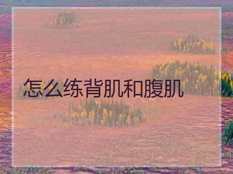 怎么练背肌和腹肌