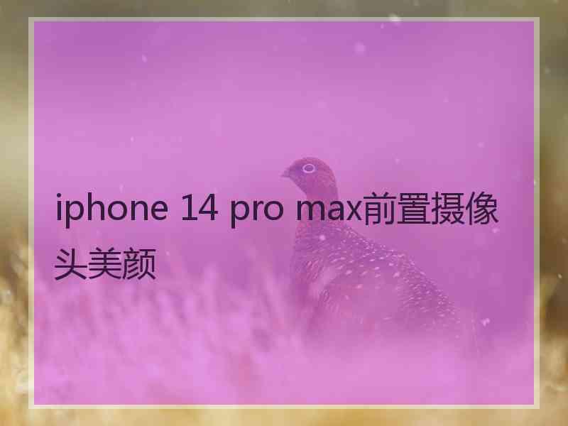 iphone 14 pro max前置摄像头美颜