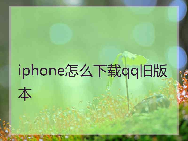 iphone怎么下载qq旧版本