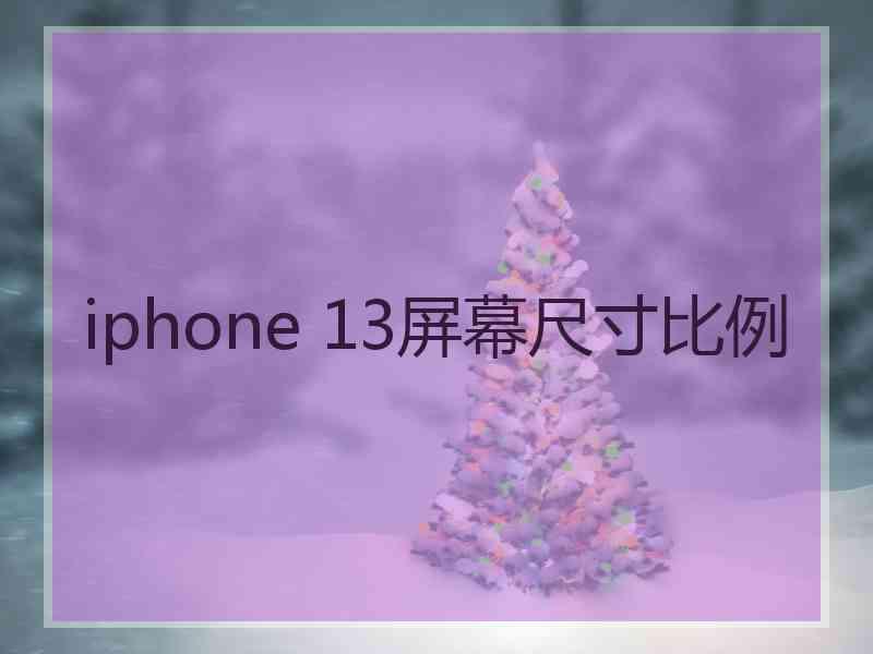 iphone 13屏幕尺寸比例