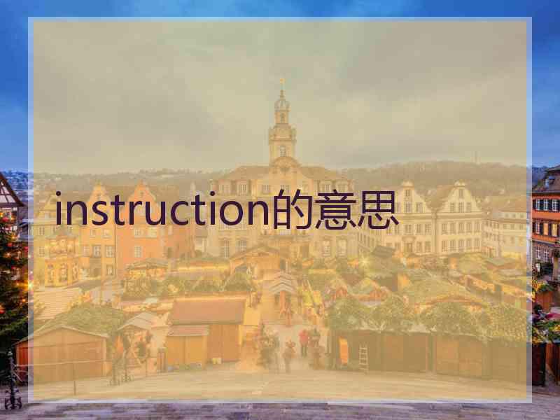 instruction的意思