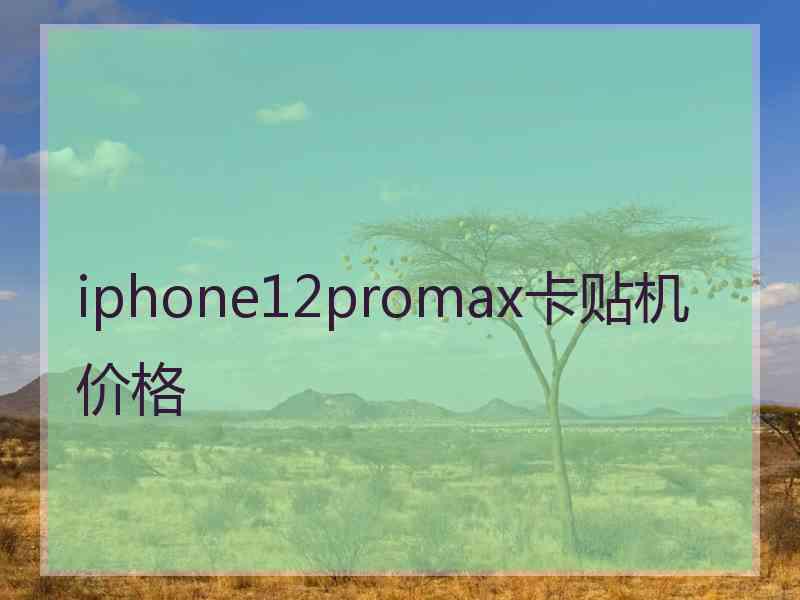 iphone12promax卡贴机价格