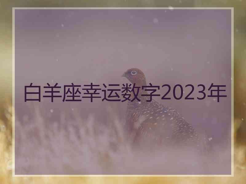 白羊座幸运数字2023年