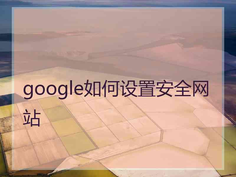 google如何设置安全网站