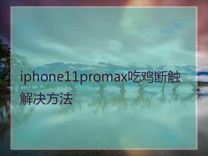 iphone11promax吃鸡断触解决方法