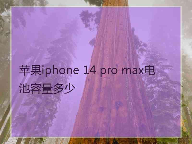 苹果iphone 14 pro max电池容量多少