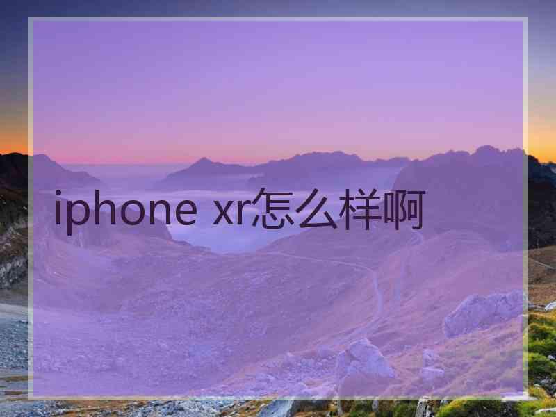 iphone xr怎么样啊