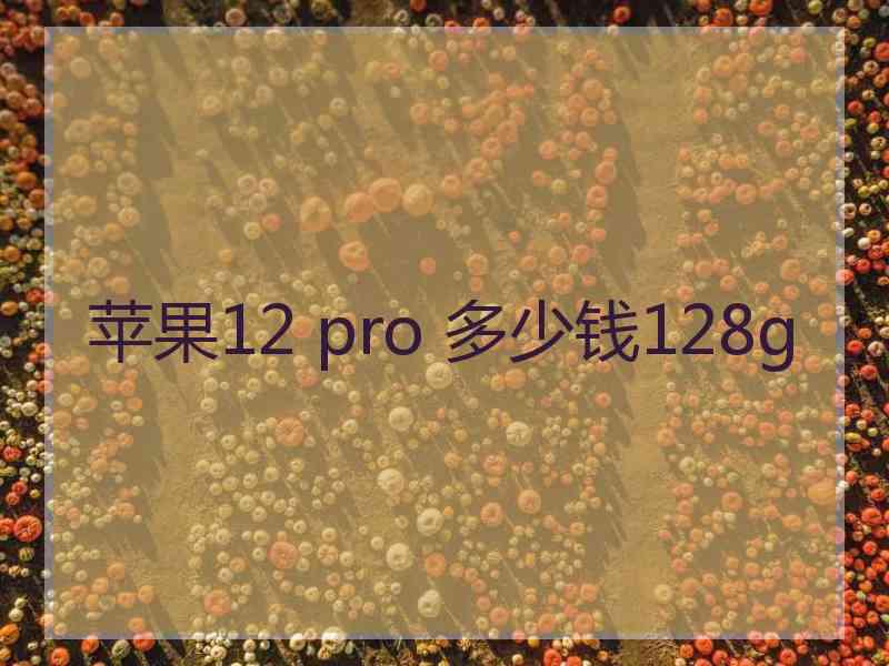 苹果12 pro 多少钱128g