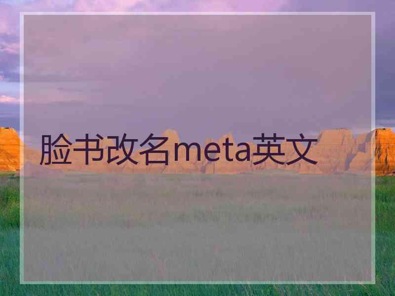 脸书改名meta英文