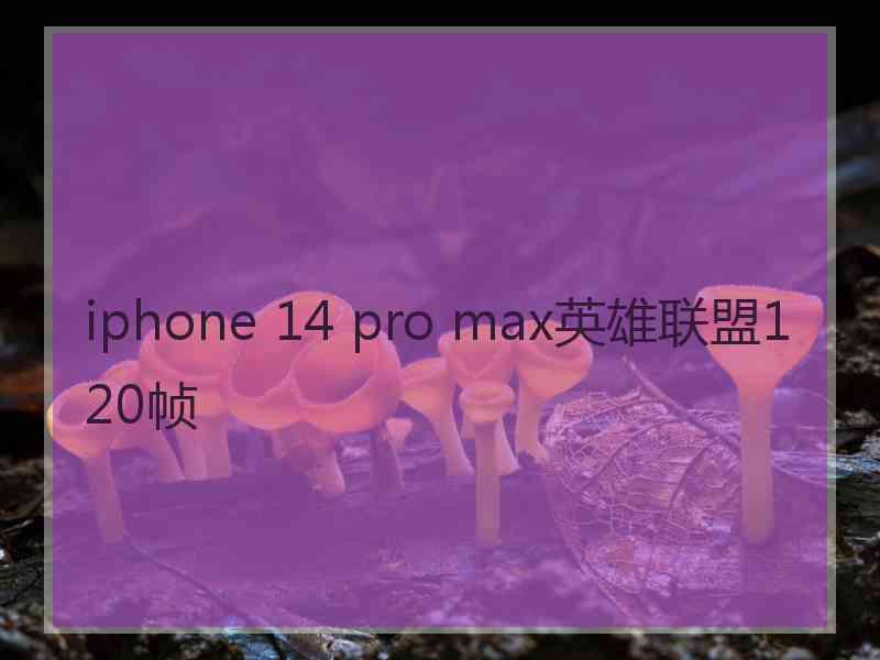 iphone 14 pro max英雄联盟120帧