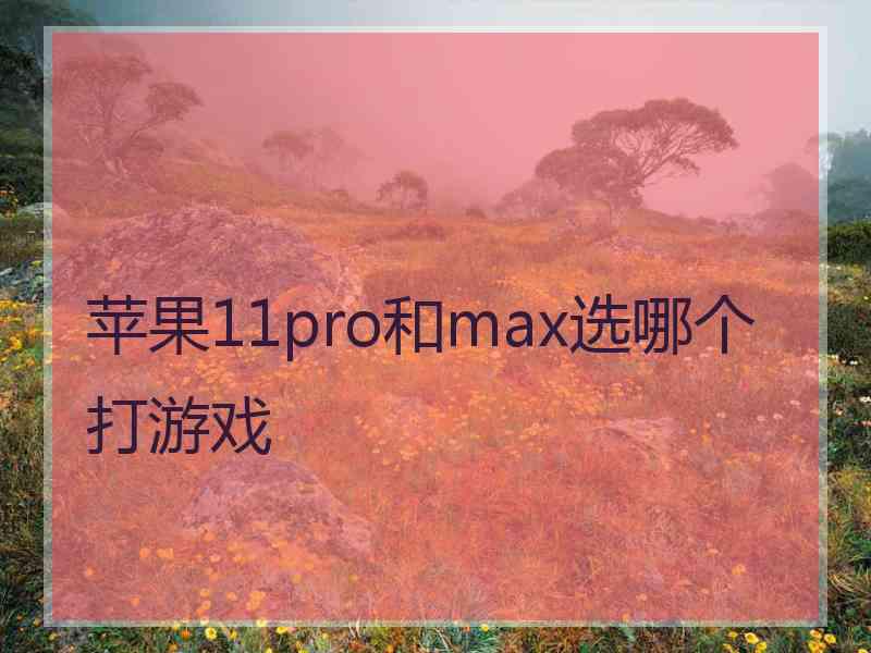 苹果11pro和max选哪个打游戏