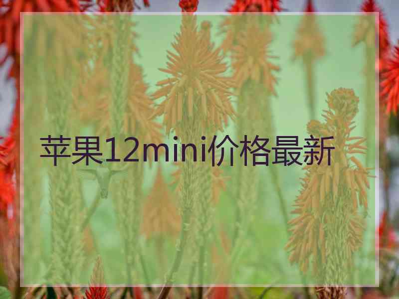 苹果12mini价格最新