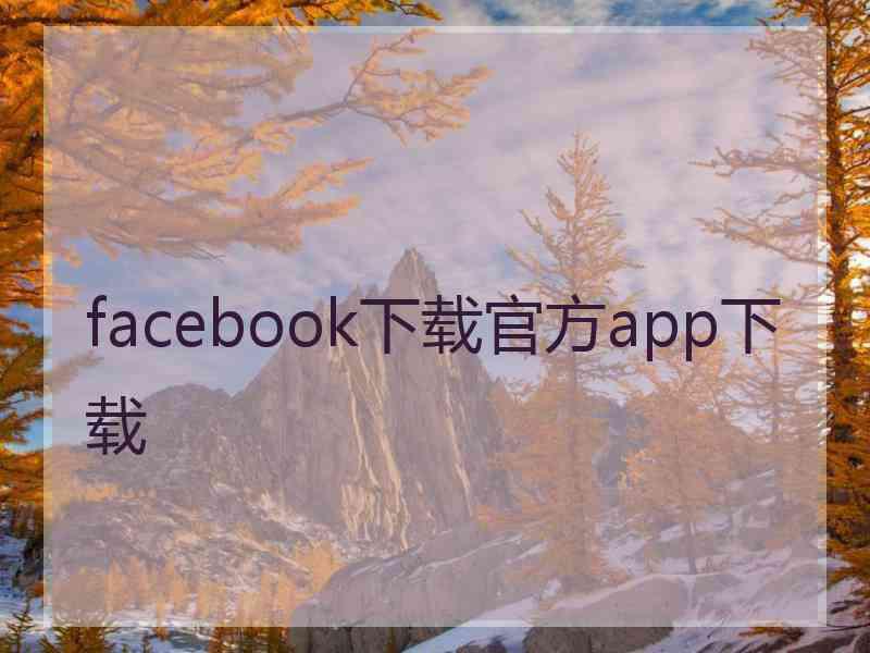 facebook下载官方app下载