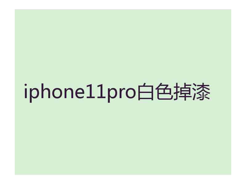 iphone11pro白色掉漆