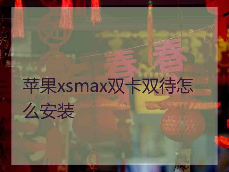 苹果xsmax双卡双待怎么安装