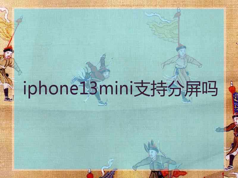 iphone13mini支持分屏吗