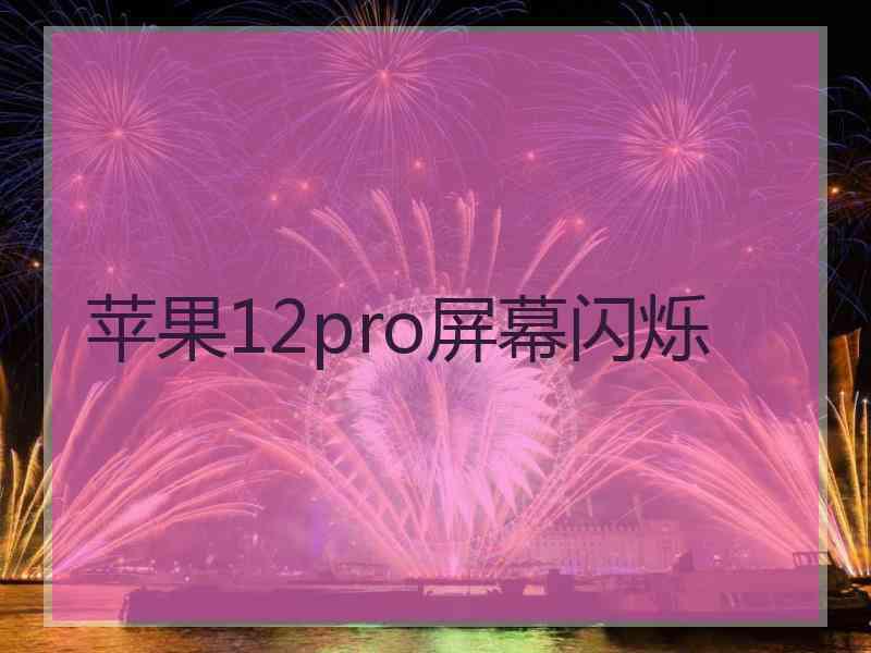 苹果12pro屏幕闪烁