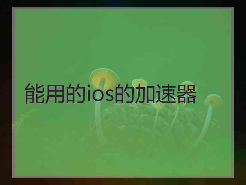 能用的ios的加速器