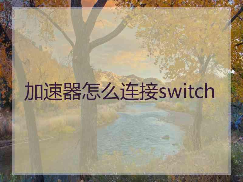 加速器怎么连接switch