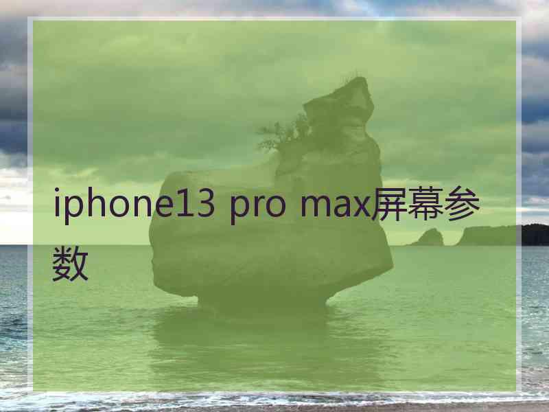 iphone13 pro max屏幕参数