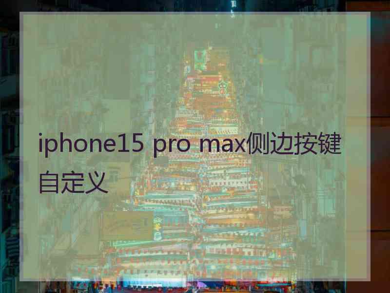 iphone15 pro max侧边按键自定义